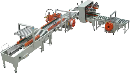 Αυτόματη γραμμή κλειστικού και τσερκόδεσης χαρτοκιβωτίων XFK-7