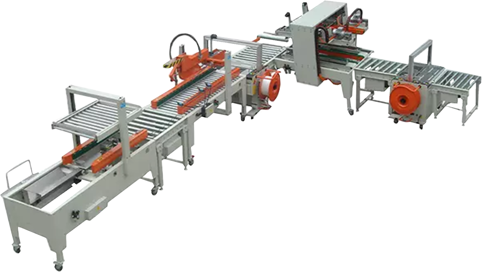 Αυτόματη γραμμή κλειστικού και τσερκόδεσης χαρτοκιβωτίων XFK-7